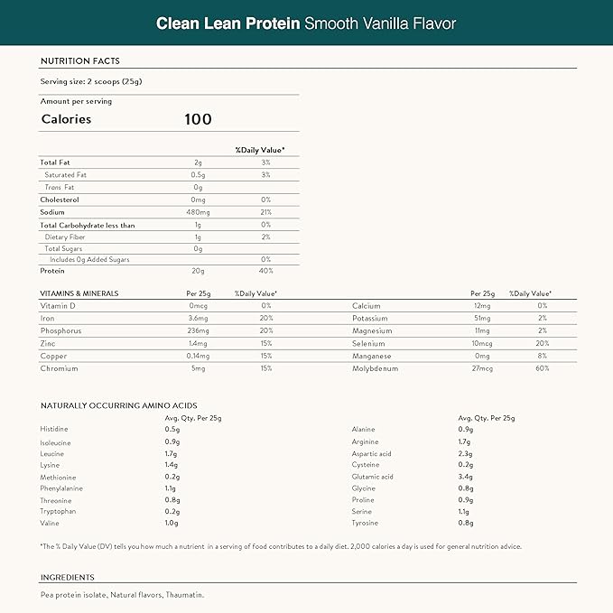 Nuzest - Vegan Pea Protein Powder - Clean Lean Protein, Premium Plant Based Protein Powder, Dairy Free, Gluten Free, GMO Free Protein Shake Smooth Vanilla, 8.8 oz