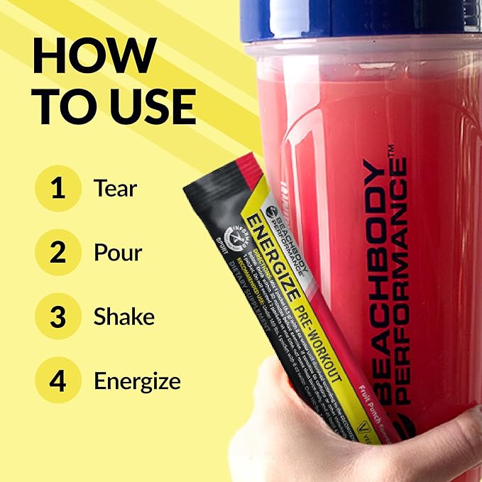 BODi Energize Pre Workout Powder - Beta-Alanine, Quercetin & Low-Dose Caffeine Formula for Enhanced Energy & Focus, Increase Energy & Endurance Supplement, Lemon Flavored, 20 Sticks