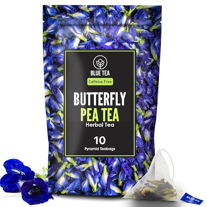 BLUE TEA - Pack of 3 - Butterfly Pea Flower (10 TB) + Butterfly Pea Cardamom (10 TB) + Butterfly Pea Lavender (10 TB) || FARM PACKED - HERBAL TEA || Caffeine Free - Gluten Free - Non-GMO |