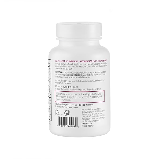 Women’s Healthy Hair Growth Supplements – DHT-Blocking Botanicals with Biotin, Niacin, Zinc & L-Lysine – Rich in Vitamins & Minerals – Supports Thicker, Fuller Hair – 60 Capsules (2-Month Supply)