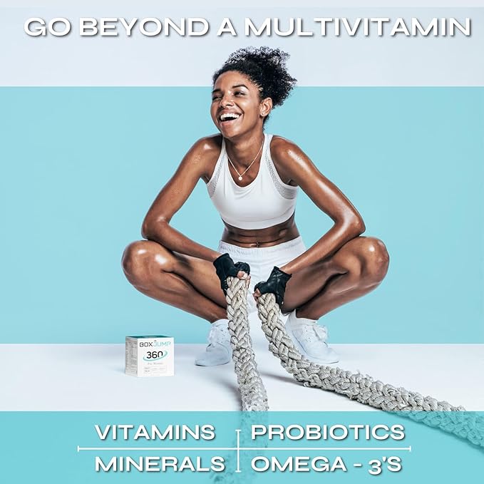BoxJump Women’s Daily Multivitamin Packs with Essential Vitamins and Minerals – Includes Vitamins D, C, E, A, B12 for Energy, Endurance, Immune Support, Bone and Skin Health – 30-Day