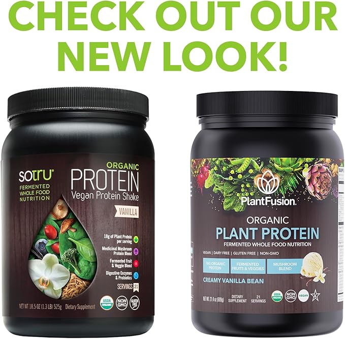Organic Vegan Protein Powder - Whole Food, Plant Based Protein Powder with Green Superfoods, Enzymes & Probiotics - USDA Certified Organic, Non-GMO, Gluten-Free - Vanilla 18.5 oz, 21 Servings