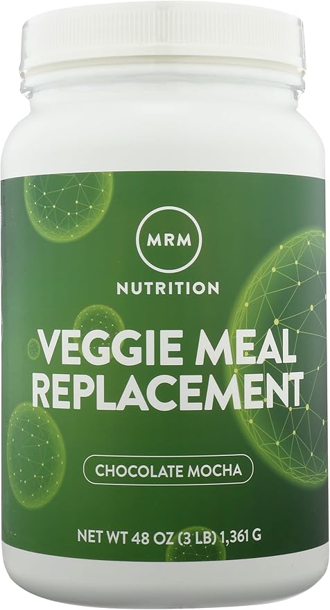 MRM Nutrition Veggie Meal Replacement Protein | Chocolate Mocha Flavored | 22g Complete Plant Based Protein | Meal on-The-go | Mediate Hunger | Balanced macronutrient Formula | 28 Servings