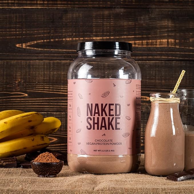 NAKED Shake - Chocolate Protein Powder - Plant Based Protein Shake with Mct Oil, Gluten-Free, Soy-Free, No Gmos Or Artificial Sweeteners - 30 Servings