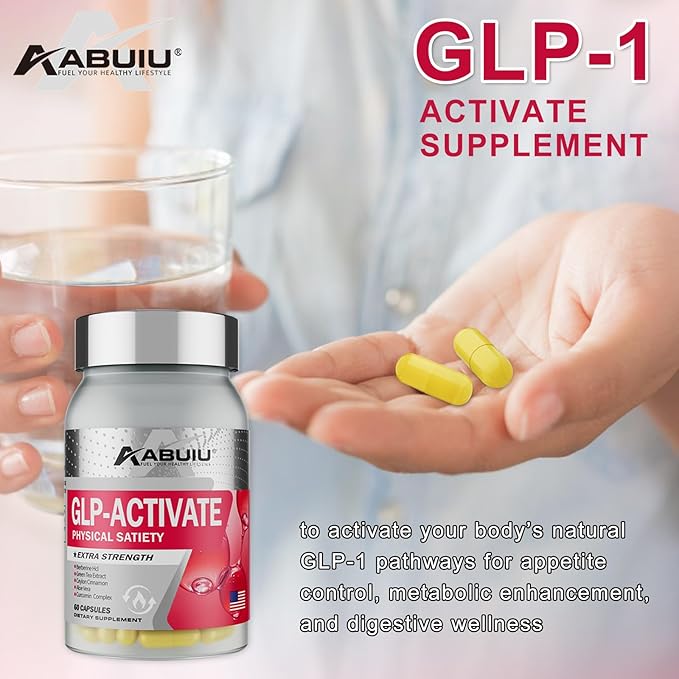 GLP-1 Supplement Support GLP Activate Weight Management & Appetite Control, Natural Metabolism Boost & Gut Health Support, with Berberine HCI, Third-Party Tested, USA-Made, 120 Capsules / 2 Packs