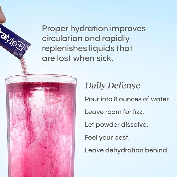 Hydralyte Electrolytes Plus Immunity, Elderberry - Low Sugar Rapid Rehydration Powder - Lightly Sparkling Electrolyte Powder Packets with 1,000mg Vitamin C and 300 mg Elderberry (8oz Serve, 20 Count)