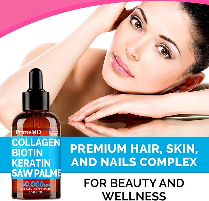 Liquid Collagen Biotin (2pk) and Fadogia Tongkat Ali (1pk) Supplement Bundle - Potent Vitamins for Hair, Skin, Nails, Heart, Energy, & Testosterone Support - Non-GMO, Vegan