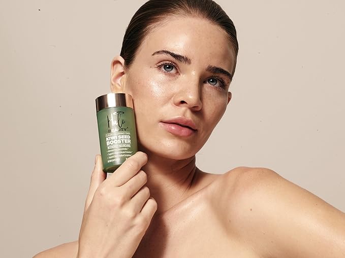 Kiwi Seed Booster Skin Supplement - 30 Vegan Capsules with Vitamins C, D3 & Zinc for Anti-Aging, Hydration, Glowing Skin & Collagen Support