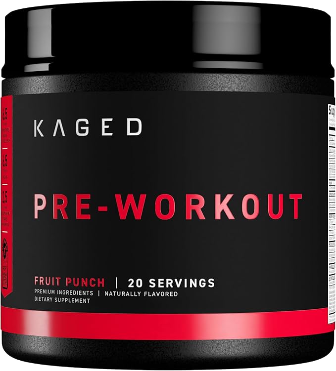 Kaged Original Pre-Workout Powder, Fruit Punch, Pre Formulated with Creatine, Beta Alanine, Pure Caffeine, 20 Servings