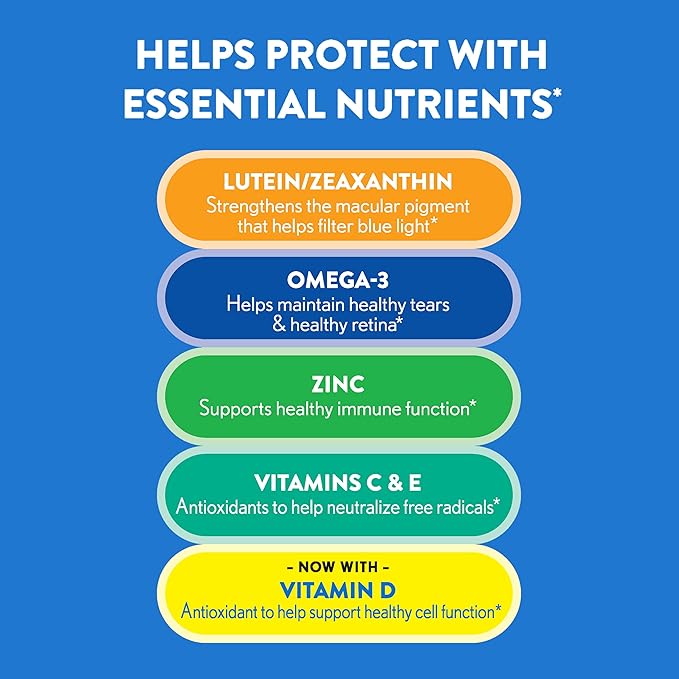 Ocuvite Adult 50+ Eye Vitamins and Mineral Supplements with Lutein, Zeaxanthin and Omega-3 from Bausch + Lomb 90 Soft Gels