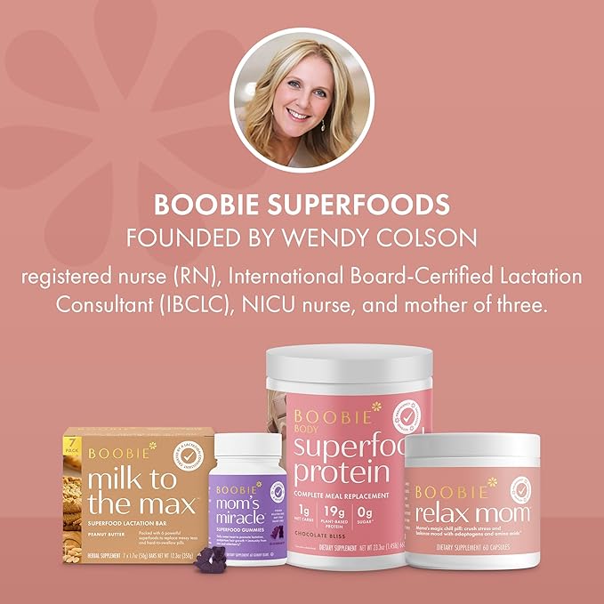 Boobie Bar Superfood Peanut Butter Lactation Bar for Breastfeeding Moms to Increase Milk Supply | #1 Selling Lactation Snack Bars | Vegan, Fenugreek-Free, Gluten-Free, Dairy-Free (7 Bars)