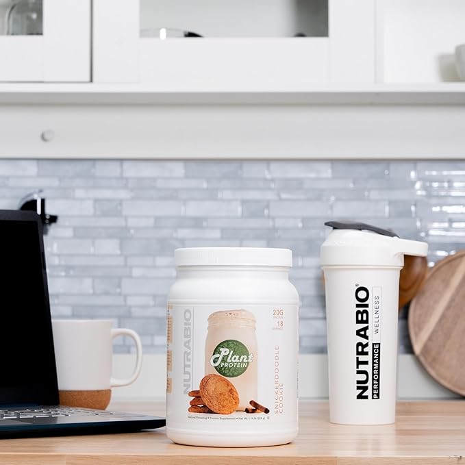 NutraBio Plant Protein Powder– Vegan Protein Powder – 20G of Protein per Scoop –Organic, Lactose Free and Dairy Free- Snickerdoodle Cookie 18 Servings