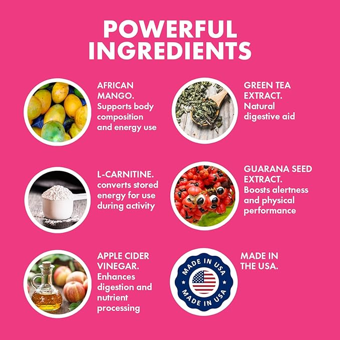 Yes You Can! Slim Down Dietary Supplements - with African Mango, L-Carnitine, Apple Cider Vinegar, Green Tea Extract, and Caffeine derived from Guarana Seed Extract, 30 Capsules/1 Month Supply