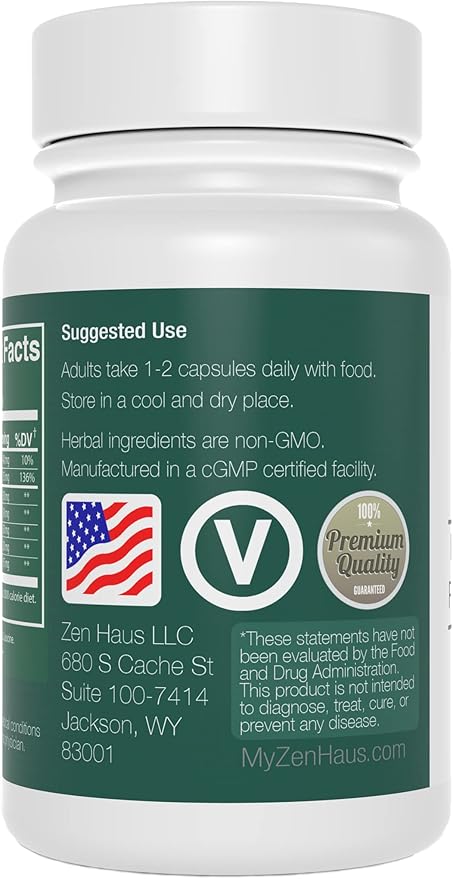 Zen Haus Respiratory and Immune Supplement - Elderberry with Zinc, Quercetin, Magnesium Glycinate/Taurate, Echinacea, Olive Leaf Extract, Lysine, Leucine, Cystein, Melatonin (60 Capsules)
