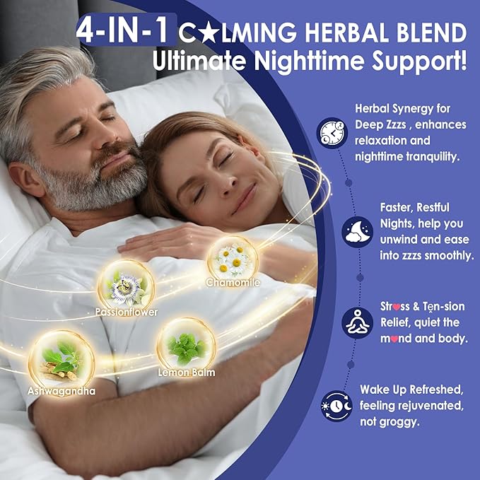 Melatonin 50 mg for Adults - Extra Strength 9-IN-1 Fast Dissolve Sublingual - w/ Vitamin D3 & MSM, Relaxing Herbal Blend-Ashwagandha, Lemon Balm, Passionflower,Chamomile,Sugar Free, Vegan 180 Servings