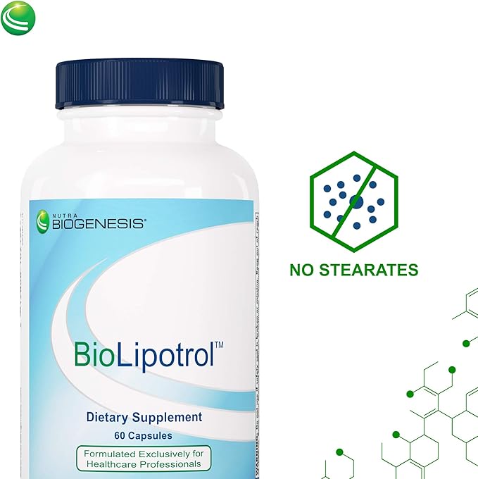 Nutra Biogenesis BioLipotrol - Red Yeast Rice CoQ10 Supplement for Cellular Energy Support, Coenzyme Q-10 & Niacin - 60 Capsules