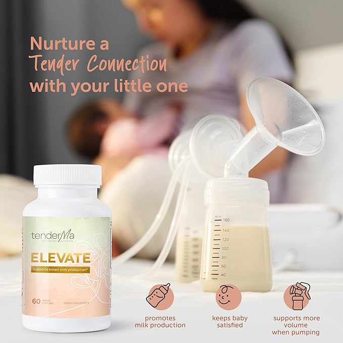 Elevate Lactation Supplement – Fenugreek-Based Breastfeeding Support with Organic Fennel, Alfalfa & Blessed Thistle – 60 Vegan Capsules