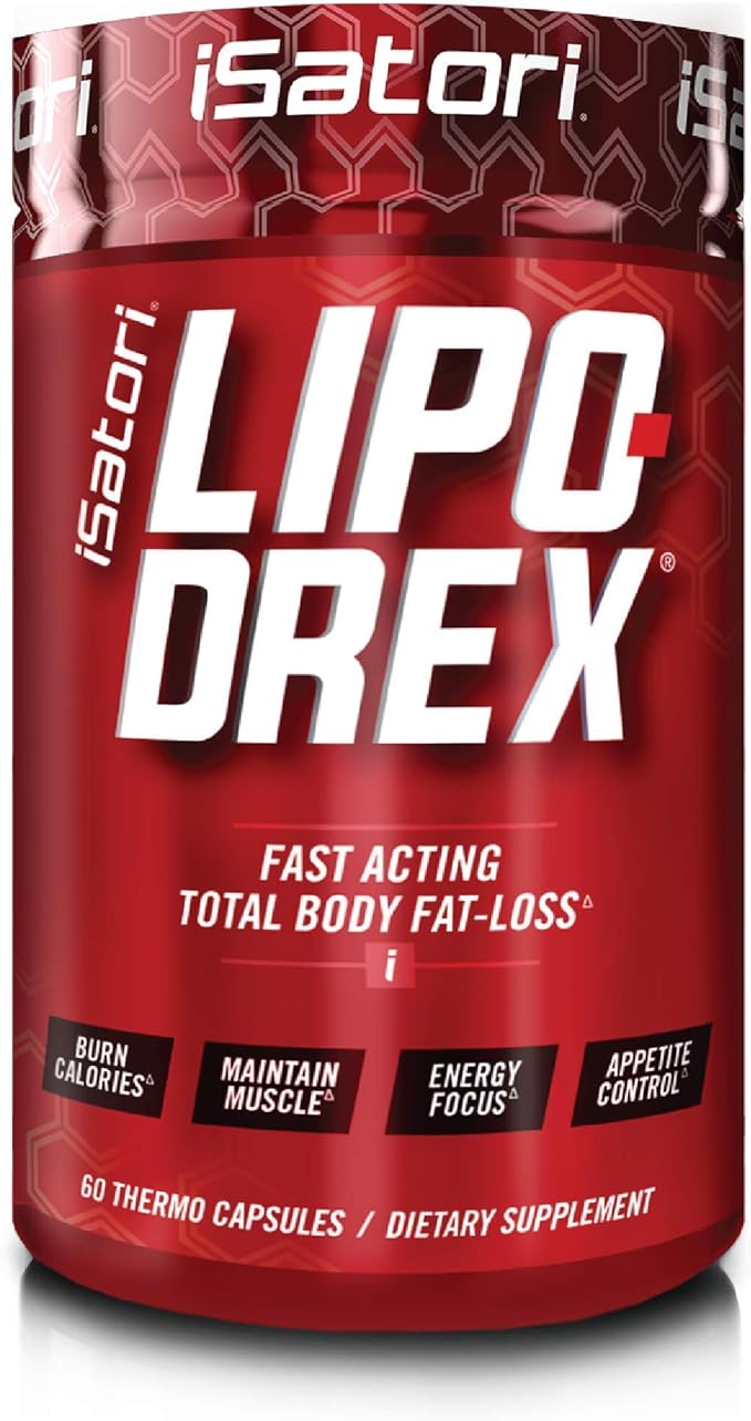 iSatori Lipo-Drex Fat Loss Thermogenic Formula - Fast Acting Weight Loss -Appetite Suppressant (60 Capsules) L-Carnitine Liquid Fat Burner and Metabolism Activator- Mixed Berry (32 Servings)