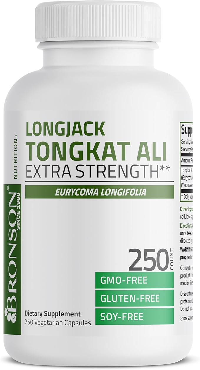Bronson Longjack Tongkat Ali Extra Strength, 250 Vegetarian Capsules