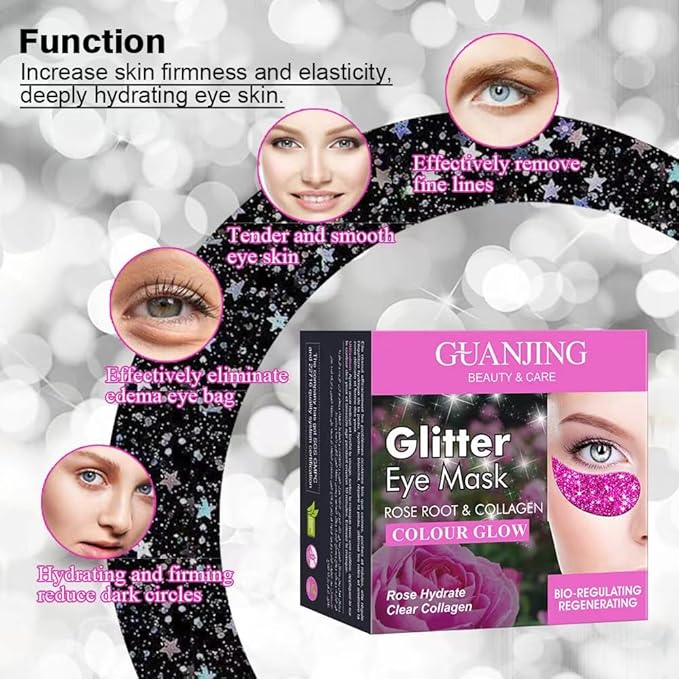 Under Eye Mask (30 Pairs),Under Eye Patches for Dark Circles,Puffiness and Eye Fatigue,Shimmering Eye Masks with Hyaluronic Acid Niacinamide,For Women and Men, Anti-Aging Eye Masks (Pink)