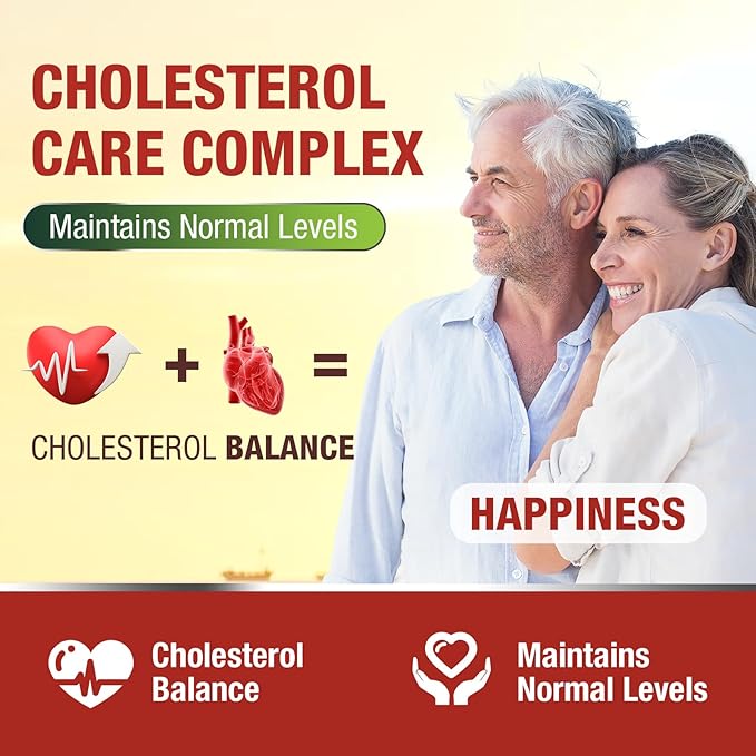 Cholesterol Supplements with Plant Sterols, Niacin, Red Yeast Rice, Bergamot, Omega-3 & Garlic - Max Absorption - 90 Softgels