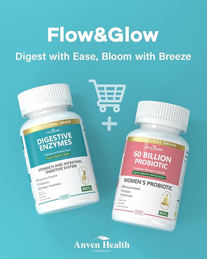Digestive Enzymes with Probiotics & Prebiotics for Women Men โ Probiotic Multi Enzyme for Digestive Health, Constipation, Gas, Bloating Relief & Gut Support | 90 Capsules