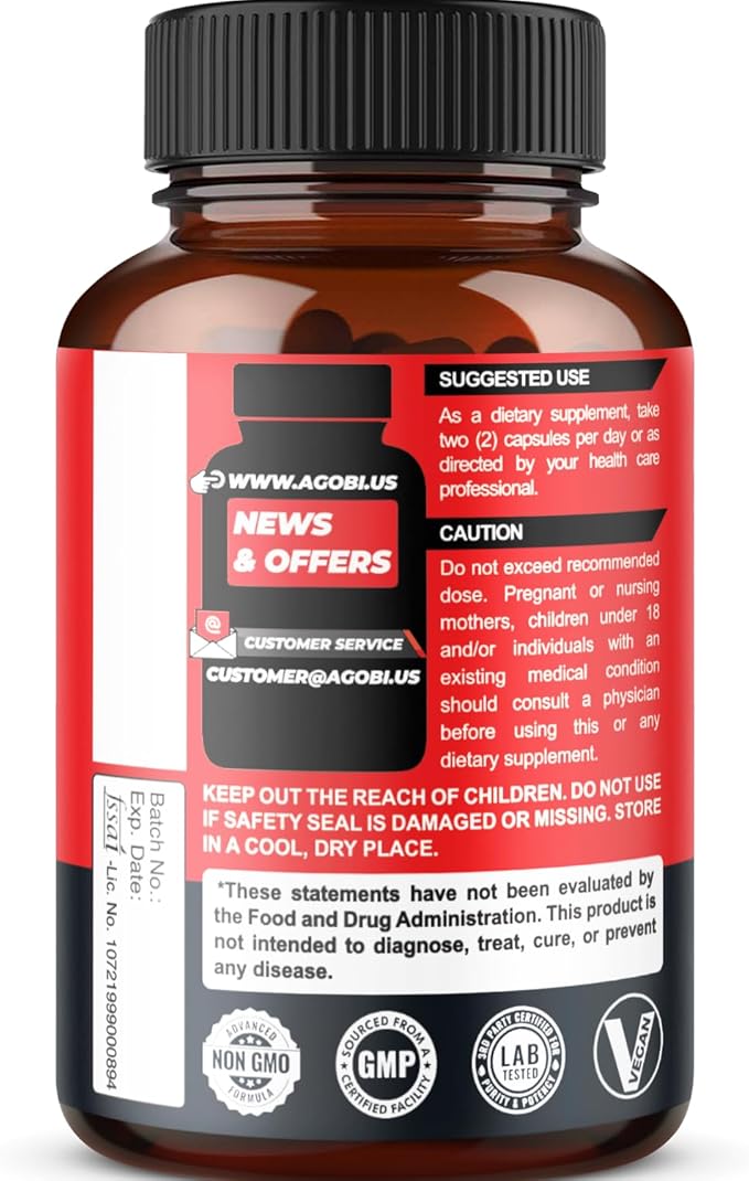 Premium Berberine Supplement with Ceylon, Ashwagandha, Turmeric, Milk Thistle, Elderberry & Black Pepper - Supports Immune System, Cardiovascular & Gastrointestinal - 60 Capsules