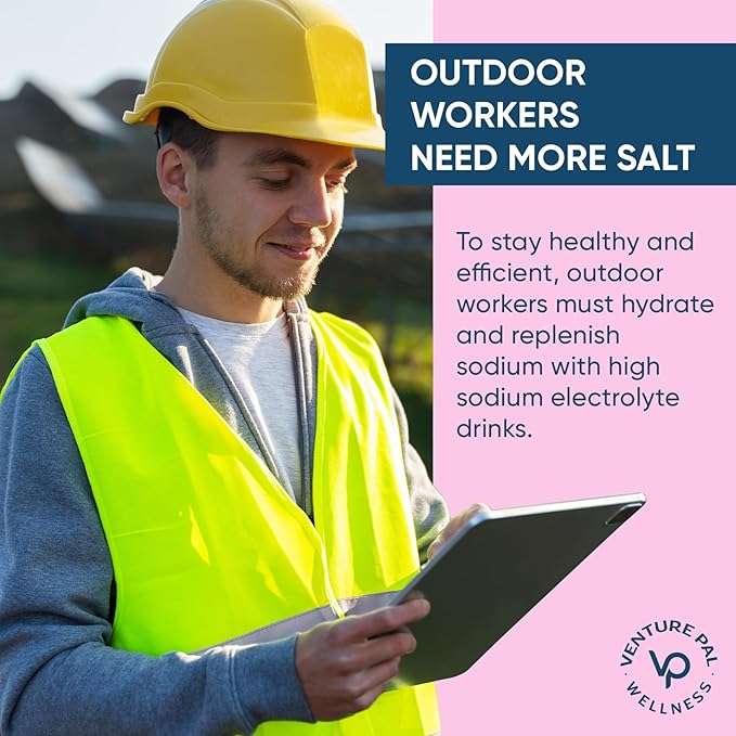 Venture Pal High Sodium Sugar-Free Electrolyte Powder Packets - Hydration Packets with Sodium, Potassium & Magnesium | Zero Calories | Vegan, Keto, and Paleo Friendly | 30 Sticks