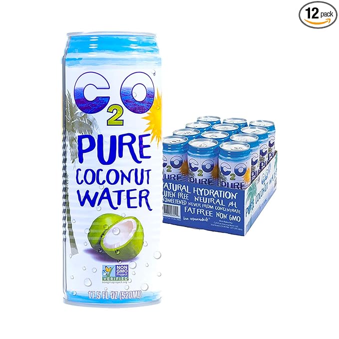 C2O Pure Coconut Water with Mango | Plant Based | Non-GMO | No Added Sugar | Essential Electrolytes | 17.5 FL OZ (Pack of 12)