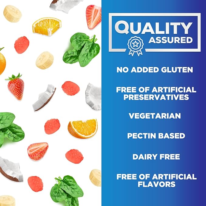 B Complex Gummy with Vitamin C & Folic Acid, Extra Strength Vitamin B Gummies Supplement with Niacin, B6, Folic Acid, Super B12, Biotin, Nature's Energy Immune Support Supplements - 60 Gummies