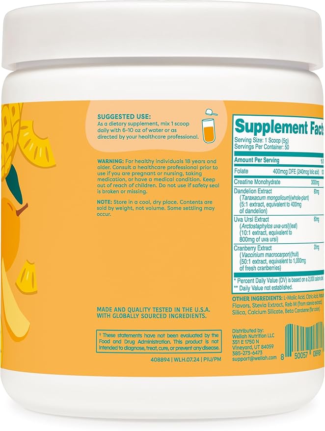 Pump-It-Up Creatine (50 Servings, Pineapple Mango) - Creatine Monohydrate with Dandelion, Uva Ursi, & Cranberry Extract