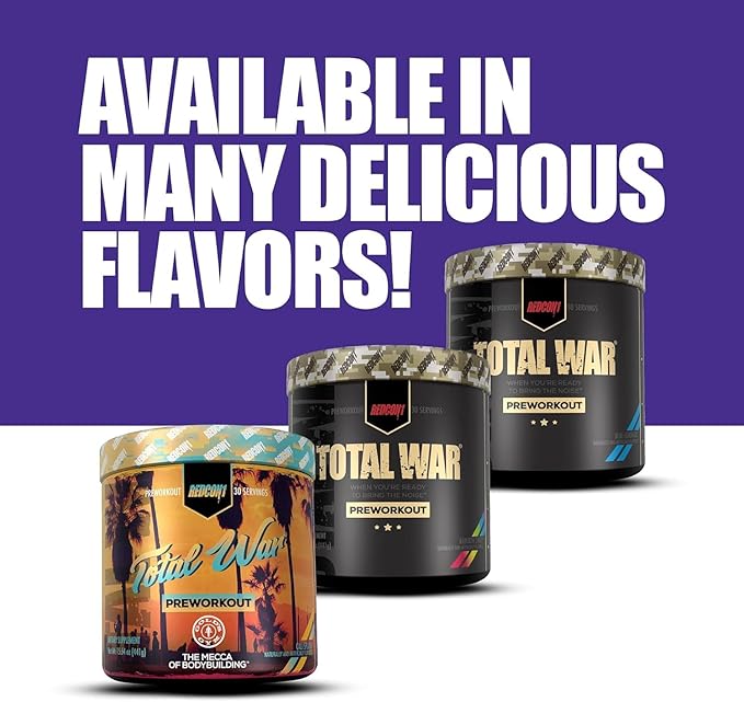 REDCON1 Total War Preworkout - Contains 320mg of Caffeine from Green Tea, Juniper & Beta Alanine - Pre Work Out with Amino Acids to Increase Pump, Energy + Endurance (Sour Gummy Bear, 30 Servings)