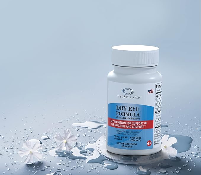 Dry Eye Formula - 90 Softgels - for Relief, Omega-3, Vitamins E, C & B6, Magnesium - Tear Production & Lasting Comfort - 2 Pack