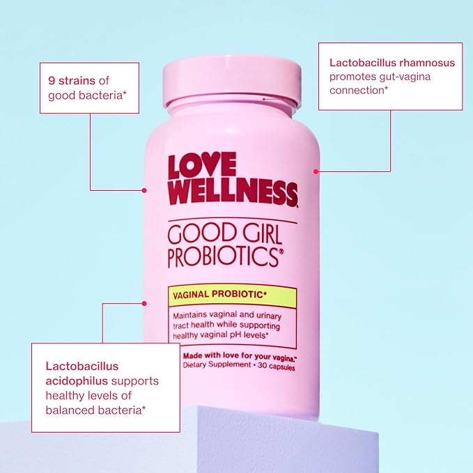 Love Wellness Good Girl Probiotics and Healthy V Vitamin | Womens Wellness Duo | Womens Probiotics Supplements for pH Balance and Vaginal Health