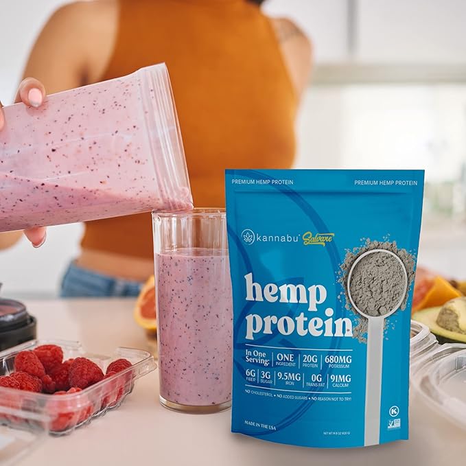 Hemp Protein Powder | 20G Plant Protein Per Serving | All Natural Fiber Iron Potassium Magnesium Omega 3 6 9 | Hemp Seeds Superfood | Vegan Gluten Free Kosher Keto (14.8 oz - Pack of 1)