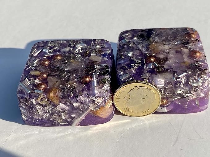 Misty Lavender 2 Mini Cube Tower Busters Crystal Orgone (Misty Lavender)