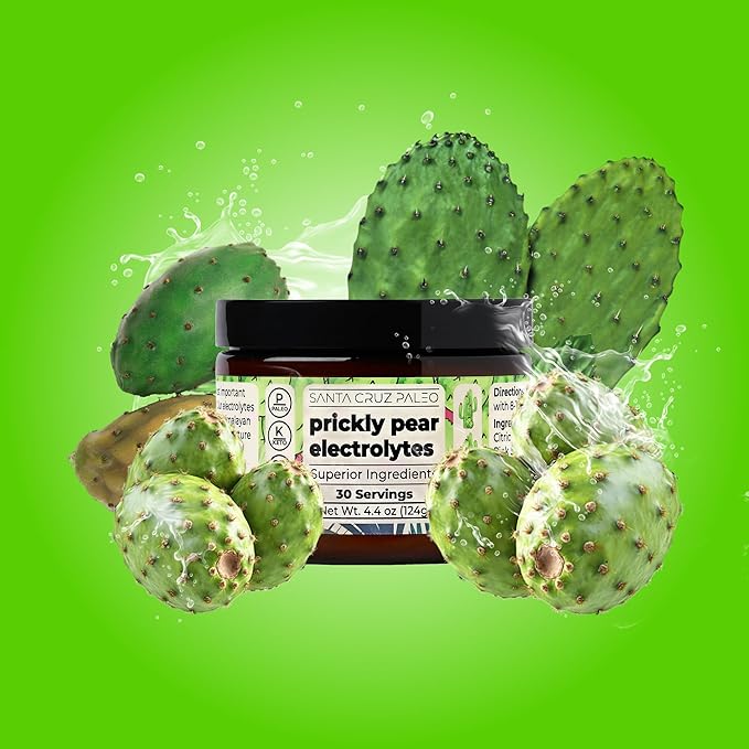 Santa Cruz Paleo Electrolyte Powder Prickly Pear with Himalayan & Sea Salt, Magnesium, Potassium, Sugar-Free, 30 Servings