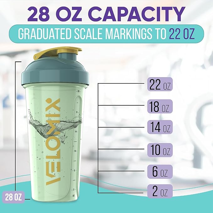-2 Pack- 28 oz Protein Shaker Bottles for Protein Mixes - 2x Wire Whisk | Leak Proof Shaker Cups for Protein Shakes | Protein Shaker Bottle Pack | Shakers for Protein Shakes-Soft Combo