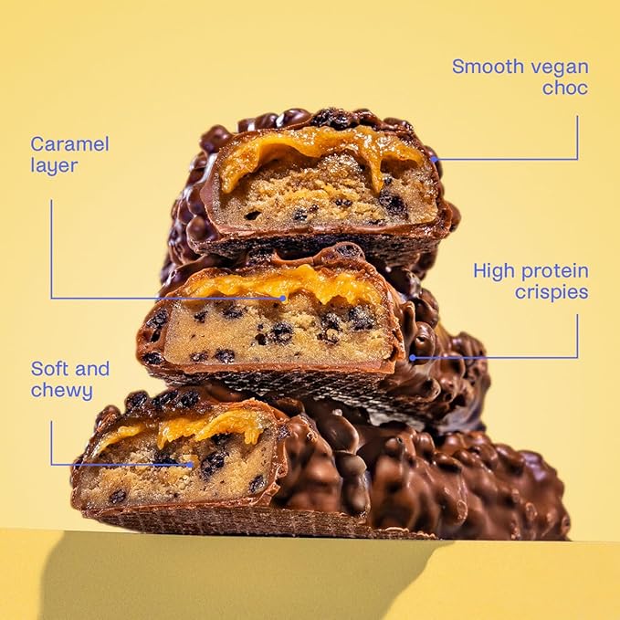 Misfits Vegan Protein Bars, Cookie Dough - Updated Recipe | Plant Based, Low Sugar & Carb, High Fiber Snacks | Pack of 15
