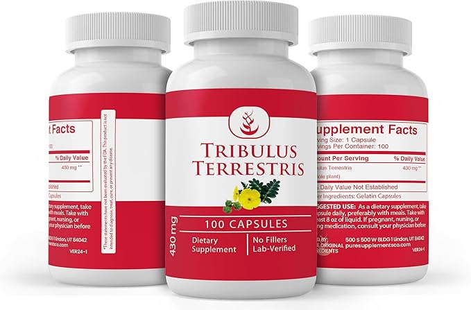 PURE ORIGINAL INGREDIENTS Tribulus Terrestris (100 Capsules) Always Pure, No Additives Or Fillers, Lab Verified