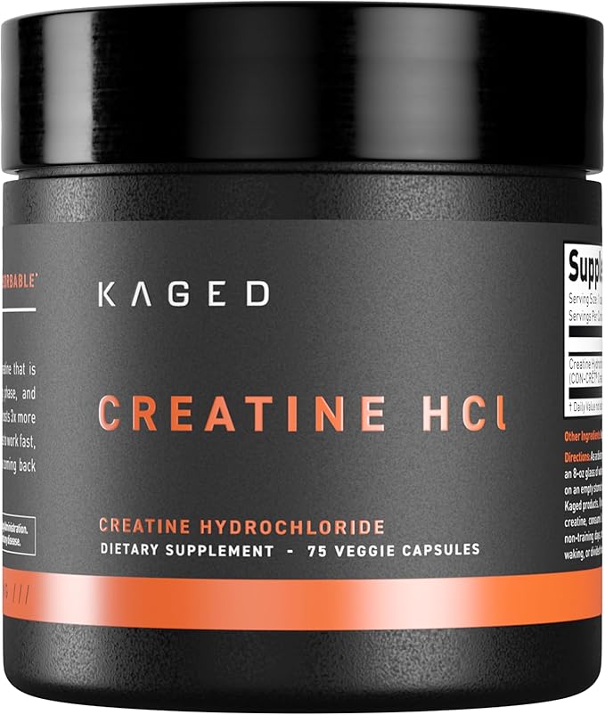 Kaged Creatine HCl Capsules Unflavored Muscle Building and Recovery Supplement Patented Formula Highly Soluble Powder in Pill Form 75 Servings