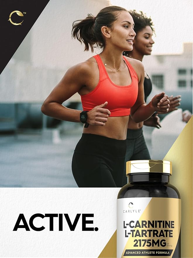 Carlyle L Carnitine Tartrate 2175mg | 200 Capsules | Advanced Athlete Formula | Workout Supplement | As L-Carnitine L-Tartrate | Non-GMO, Gluten Free