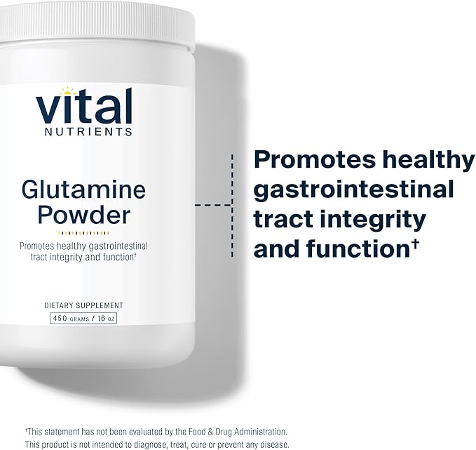 Vital Nutrients Glutamine Powder - Healthy Gastrointestinal Tract Function - Gluten, Dairy, Soy Free - Non-GMO - 450g/16 oz L-Glutamine Powder