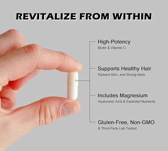 Collagen Pills Peptides Types I, II, III, V & X MCG Biotin Keratin Hyaluronic Acid MSM Vitamin A Vitamin C Vitamin E Folic Acid Zinc Magnesium with Grape Seed Extract, Quercetin