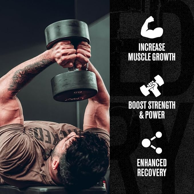 Jacked Factory Flavored Creatine Monohydrate Powder 425g - Creatine Supplement for Muscle Growth, Strength & Performance - 85 Servings, Blue Raspberry