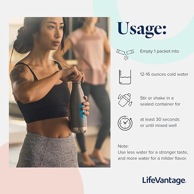 LifeVantage - AXIO - Regular Energy Drink Powder, Sour Cherry - with B Vitamins, DMAE, L-Theanine, Quercetin, Green Tea and Pine Bark - 30 Packets