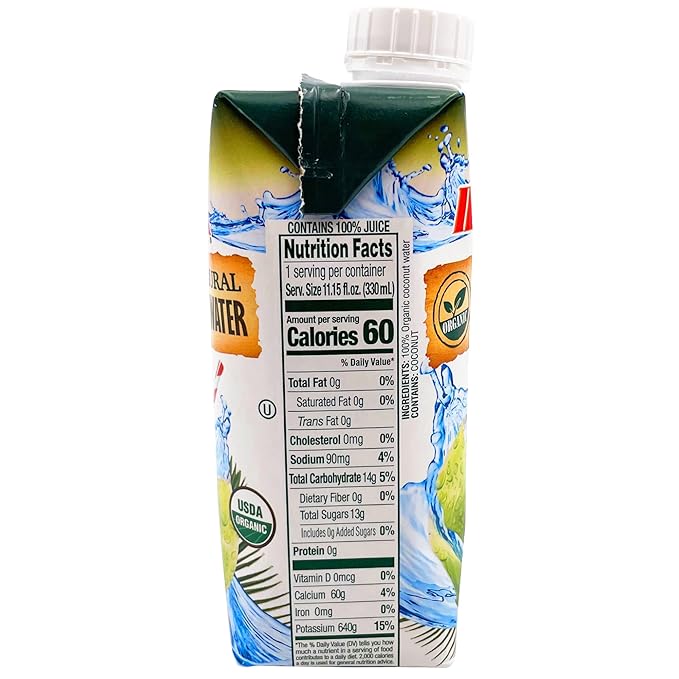 Iberia 100% Pure Organic Coconut Water, 11.1 fl. oz. (Pack of 24)
