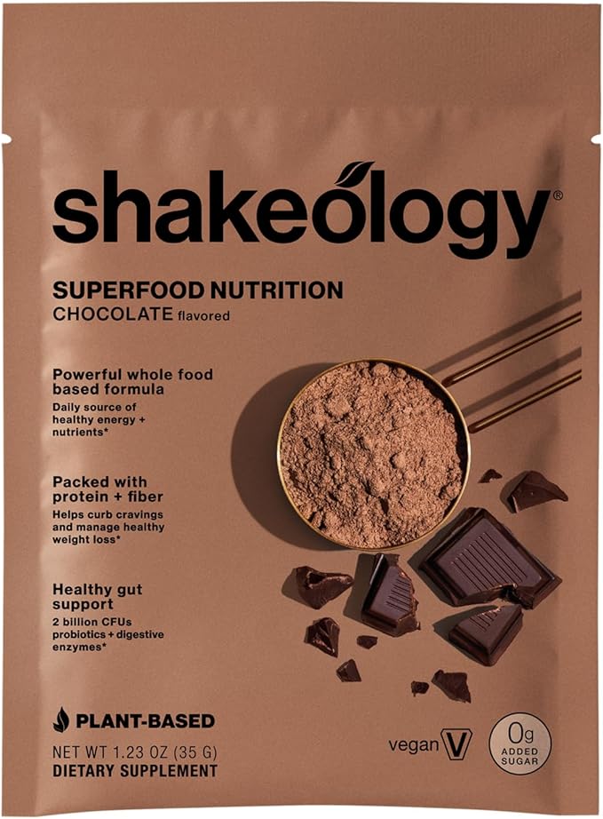 BODi Shakeology 0g Added Sugar Plant Based Protein Powder Blend, Gluten-Free Shake with Vitamins and Minerals – Helps Support Healthy Weight Loss, Lean Muscle, Gut Health, Chocolate- 14 Servings