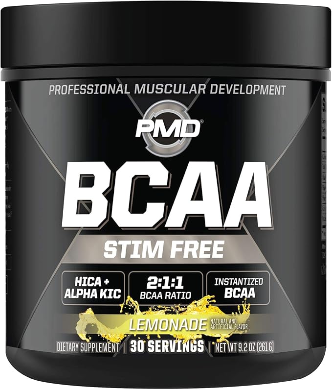 PMD Sports CG5 - Premium Creatine and L-Glutamine Powder (60 Servings) & PMD Sports BCAA Stim Free Amino Acids for Enhanced Recovery - Lemonade (30 Servings)