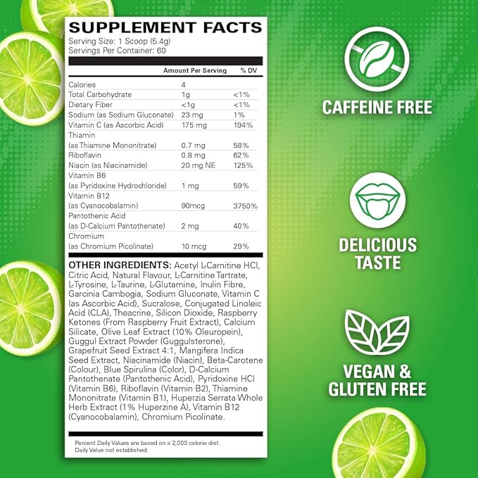 EHP Labs OxyShred Non Stimulant Pre Workout Powder - Stim Free Pre Workout, Caffeine Free Preworkout for Men & Women - Non Stim Preworkout - Sugar Free Energy Powder - Mojito, 60 Servings